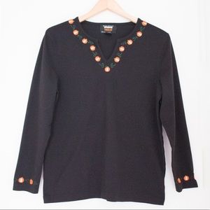 Designers Originals | Vintage 90’s Pumpkin Novelty Long Sleeve Top | Size L